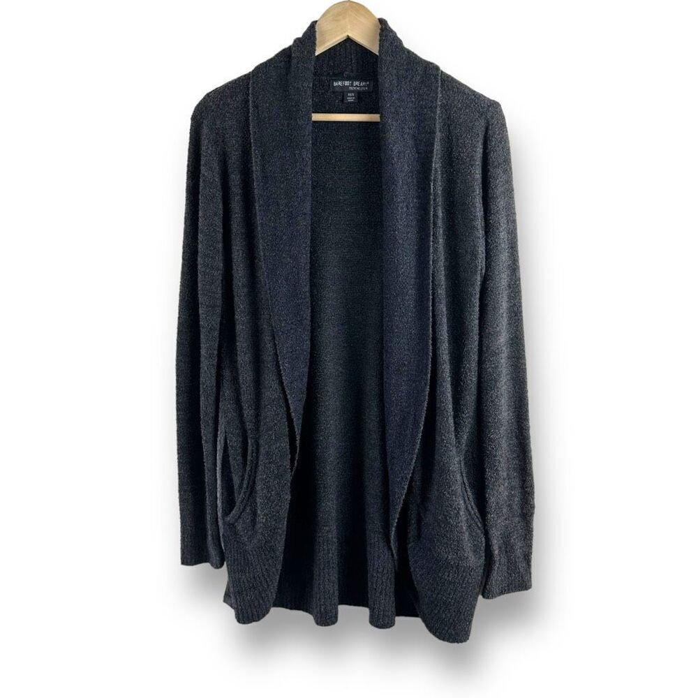 Barefoot Dreams Women's XS/S Cozy Chic Light Open Front Cardigan Gray Soft Plush